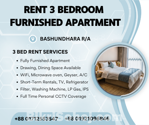 Luxurious 3 Bed Room Apartment RENT In Bashundhara R/A